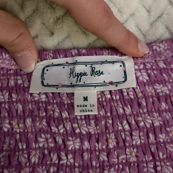 Hippie Rose Lavender Daisy Tie-Front Tank - Picture 3 of 3